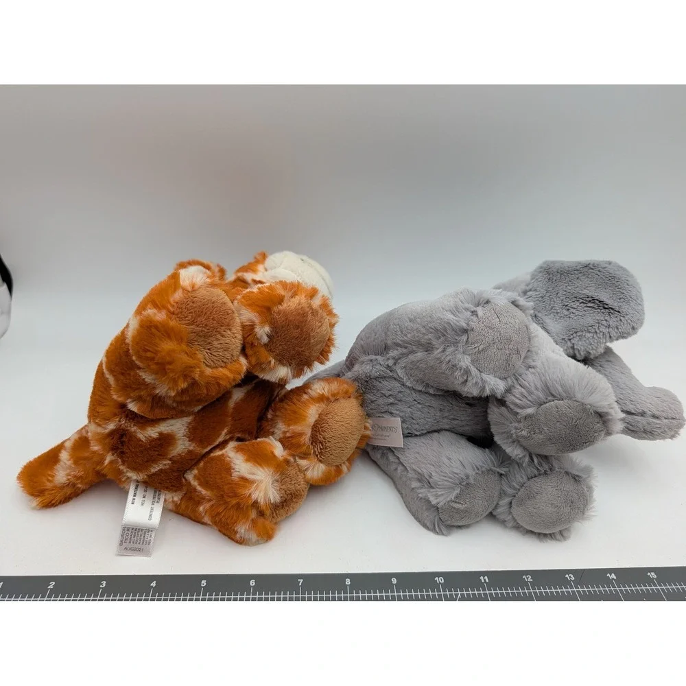 Aurora Precious Moments Plush Elephant Giraffe Teardrop Eyes Lot of 2